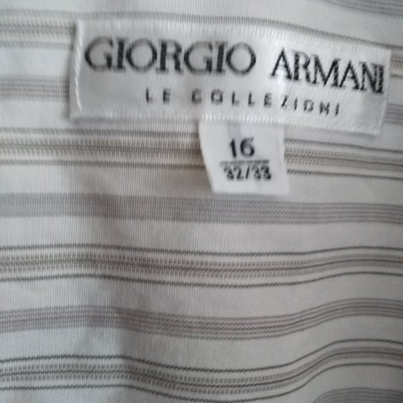Giorgio Armani Le Collezioni | Men's Long Sleeve Shirt | Size 16 Neck | Stripe - Picture 3 of 3